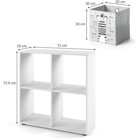 Scaffale divisorio „Tetra“ bianco 4 scomparti Vicco