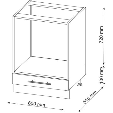 Mobile per forno da incasso Fame-Line, Antracite-oro, 60 cm senza piano di lavoro, Vicco