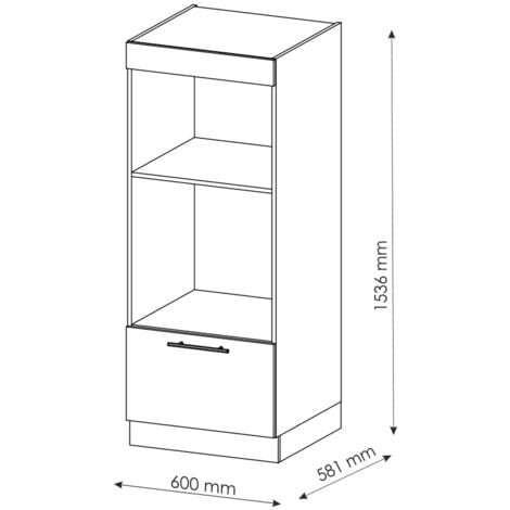 Mobile microonde incasso Fame-Line 60 cm bianco/antracite-oro stile de  cottage mezzo aperto Vicco