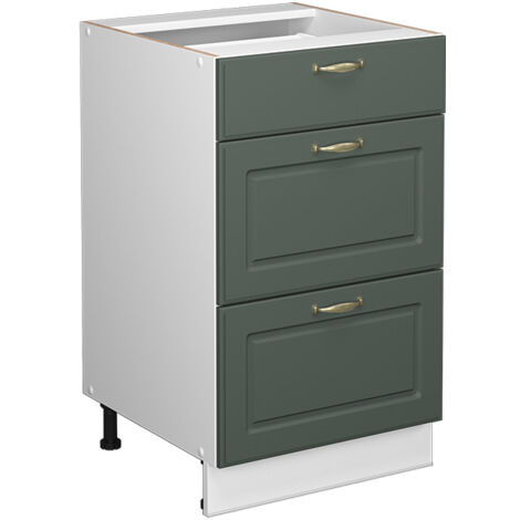 Mobiletto base per cucina Fame-Line, Verde-oro rustico, 50 cm senza piano di lavoro, Vicco