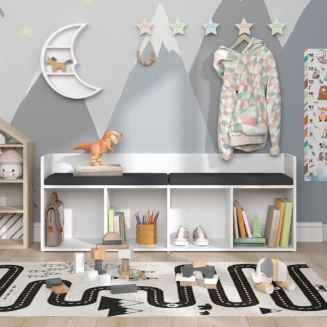 Scaffale per bambini Luigi, Bianco, 142.4 x 53.4 cm Senza box pieghevole, Vicco