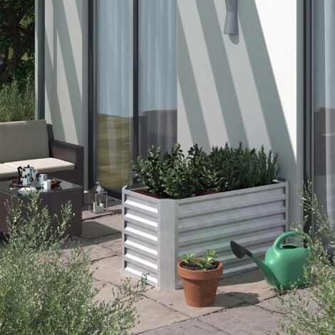 Letto Rialzato In Metallo 120x60 Cm - Argento, Perfetto Per Orto, Erbe Aromatiche E Giardino - Foto 5