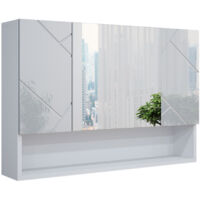 Specchio contenitore bagno Irma, Bianco lucido, 80.1 x 55 cm, Vicco