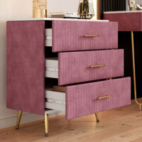 Cassettiera Velia, rosa, 70 x 78.5 cm con 3 cassetti, Vicco
