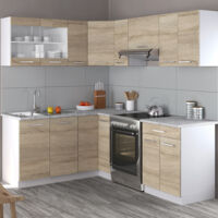 Cucina angolare completa Rick, Sonoma, 167 x 60 cm , PL Marmo, Vicco