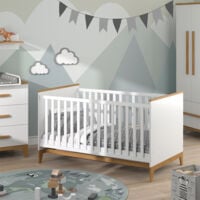 VitaliSpa Lettino per bambini Malia 140x70cm Grigio con Materasso