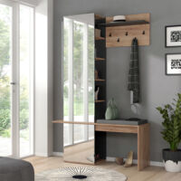 Armadio da ingresso Adeline, Rovere dorato, 120 x 190 cm, Vicco