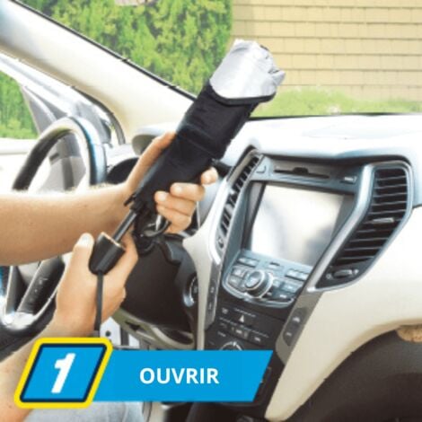 Pare-Soleil voiture pour Pare-Brise CAR PARASOL - VENTEO - Contre les rayons UV - Pare-Brise avant Universel 140 x 80 cm - Parapluie Pare-Soleil pliable pour auto - Matériau réfléchissant - Protection