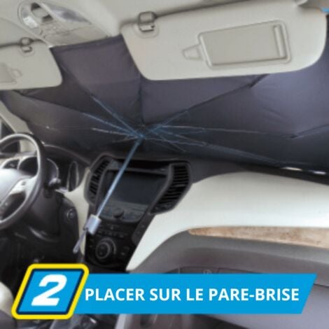 Pare-Soleil voiture pour Pare-Brise CAR PARASOL - VENTEO - Contre les rayons UV - Pare-Brise avant Universel 140 x 80 cm - Parapluie Pare-Soleil pliable pour auto - Matériau réfléchissant - Protection