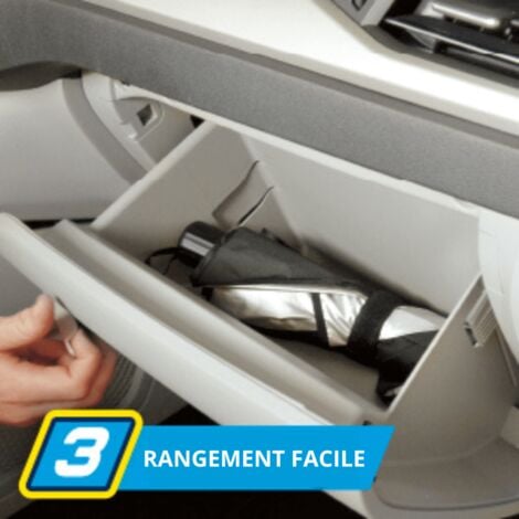 Pare-Soleil voiture pour Pare-Brise CAR PARASOL - VENTEO - Contre les rayons UV - Pare-Brise avant Universel 140 x 80 cm - Parapluie Pare-Soleil pliable pour auto - Matériau réfléchissant - Protection