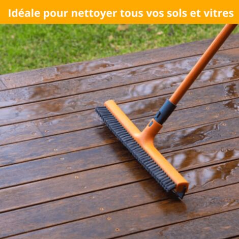 Balai En Bois à Poils PPN - Manche Télescopique - Pour Nettoyage Sols, Balcon, Terrasse
