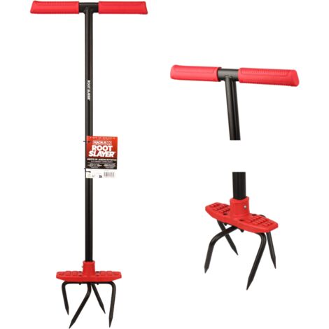 Venteo RootSlayer Griffe de Jardin Rotative avec Tête Orientable Outil de Jardinage Ergonomique et Robuste Aérateur de Sol Polyvalent Acier Carbone Durable Poignée Grip Confort Entretien du Sol Fa