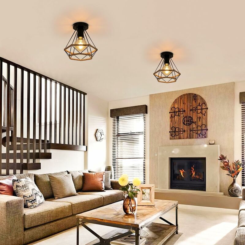Lampada A Sospensione Retrò Lampadario Da Soffitto In Legno Metallo Plafoniera Regolabile Bianco 83475905