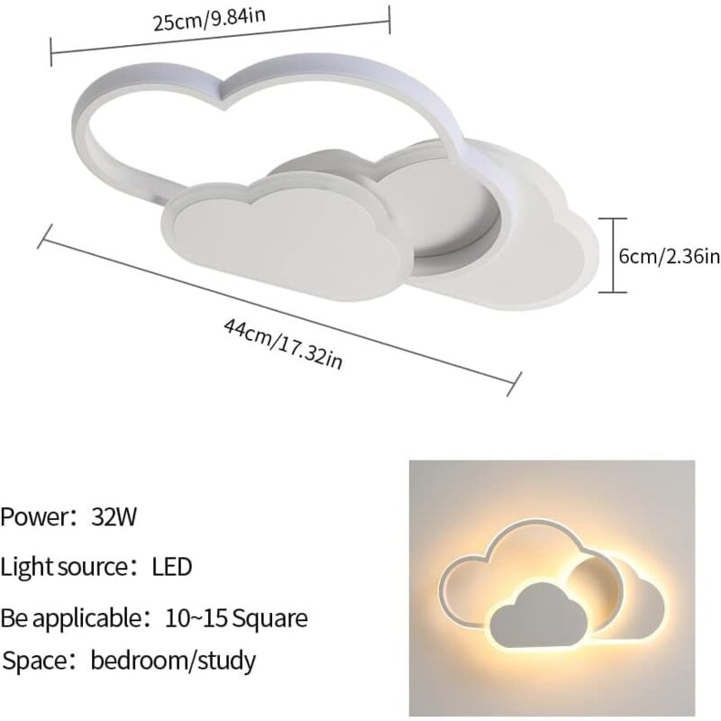 Plafoniera Lampadario Led,Moderna Design Nuvola Luci Led Camera Da Letto,  Lampada Led Soffitto Dimmerabile Faretti Led Soffitto Per L'illuminazione  Di Interni,Corridoio,Ca(Size:300mm,Color:Plafoniera) : .it:  Illuminazione