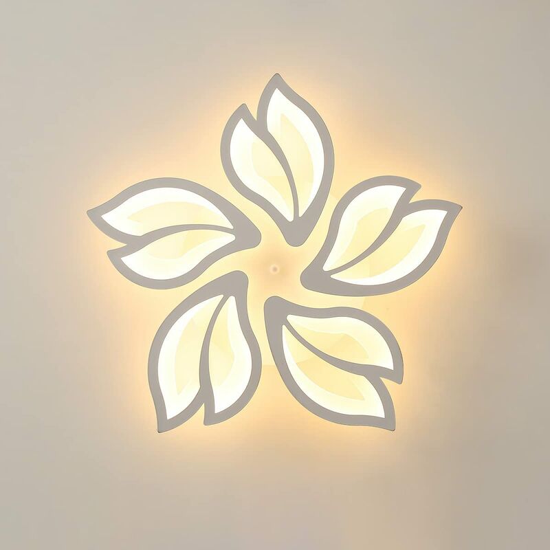 Plafoniera Led Soffitto Moderna, 60W 6000lm Lampada da Soffitto a 5 teste  Petalo in Acrilico, Nero Lampadario LED Per Soggiorno, Camera Da Letto,  Φ60c