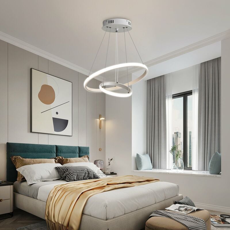 Lampada a Sospensione LED, Lampadario Plafoniera led Moderno Bianco  Circolare, luce a sospensione 4000K, 30W 2700 Lm per soggiorno camera da  letto illuminazione interna