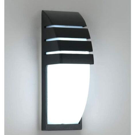 GOECO Applique da Esterno Impermeabile IP65 Lampada da parete a LED Bianco Freddo 6000K Per Ingresso Cortile Giardino Terrazza Balcone Garage Nero