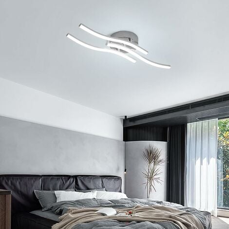 GOECO Plafoniera LED 18W Design moderno Forma d'onda Lampada a Soffitto Bianco Freddo 6000K Per soggiorno, camera da letto, sala da pranzo, ufficio