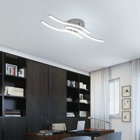 GOECO Plafoniera LED 18W Design moderno Forma d'onda Lampada a Soffitto Bianco Freddo 6000K Per soggiorno, camera da letto, sala da pranzo, ufficio