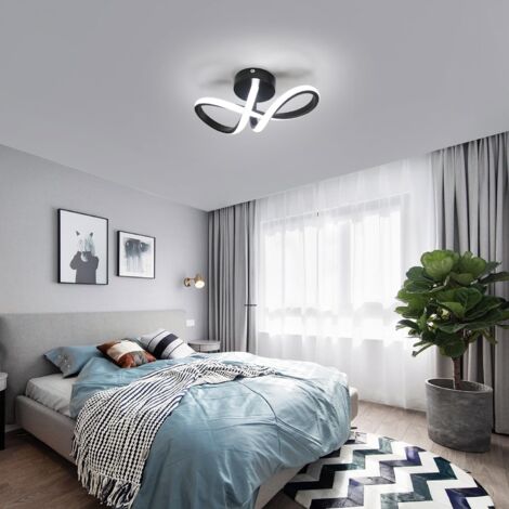 Plafoniera moderna a LED 20W Lampada da parete a LED a forma di 8 Lampada da parete Bianco freddo 6000K per camera da letto, soggiorno, corridoio, ingresso Nero