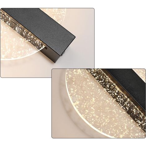 GOECO Applique murali LED Dimmerabile Moderno Rotondo Lampada da Parete Dimmerabile 3000K/4000K/6000K Per camere da letto, soggiorni, corridoi e disimpegni Nero