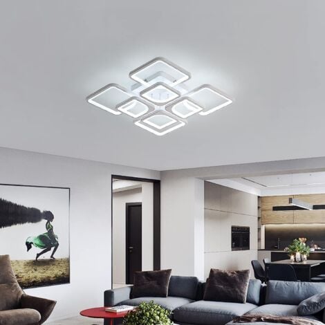 GOECO Plafoniera LED 72W 4566LM Dimmerabile con Telecomando e Controllo APP 3000-6000K per Soggiorno Ufficio Sala da Pranzo
