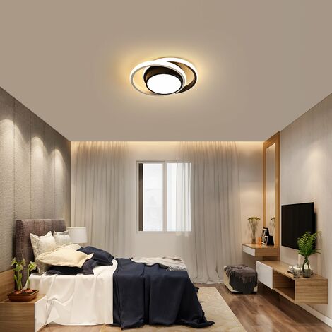 Plafoniera LED, Lampada da soffitto in metallo acrilico, 21W 2 anelli Moderna plafoniera a LED, 3500K per soggiorno, camera da letto, studio