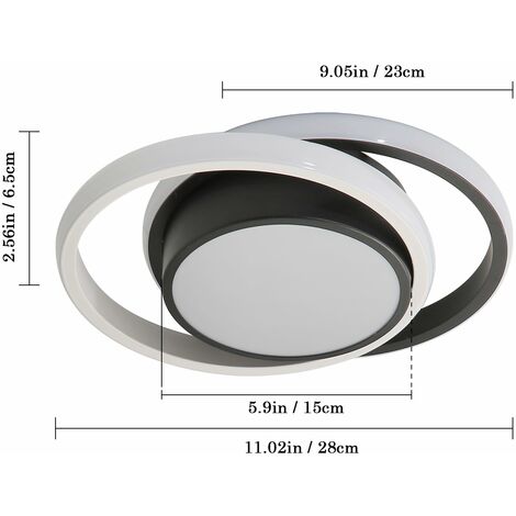 Plafoniera LED, Lampada da soffitto in metallo acrilico, 21W 2 anelli Moderna plafoniera a LED, 3500K per soggiorno, camera da letto, studio