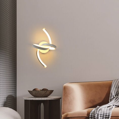 GOECO Moderna Lampada da Parete a LED, 18W Applique da Parete Dalla Personalità Semplice per Interni, 3000K Luce Bianca Calda Applique da Parete per Camera da Letto, Soggiorno, Corridoio (Non Dimmerab
