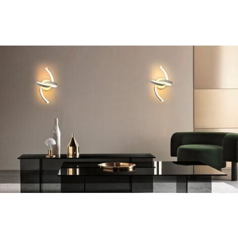 GOECO Moderna Lampada da Parete a LED, 18W Applique da Parete Dalla Personalità Semplice per Interni, 3000K Luce Bianca Calda Applique da Parete per Camera da Letto, Soggiorno, Corridoio (Non Dimmerab