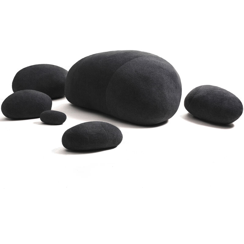 Pebble Stone housses de coussin Noir/Blanc Avec Pompons 60 X 60 cm/24" X 24"