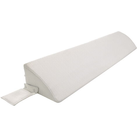 Coussin cale triangulaire pour lit – Mousse haute densité – Réduit les espaces entre matelas – Housse amovible et lavable – 180x25x15CM – Blanc – Vercart