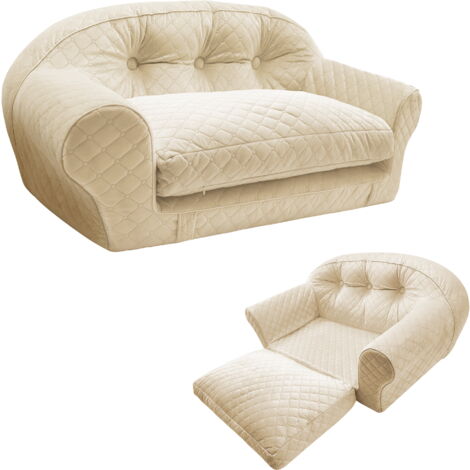 Canapé-lit pliable pour chien 100 x 95 x 45 cm – Mousse haute densité – Housse déhoussable et lavable – Antidérapant – Vercart