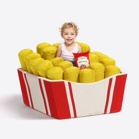 Coussin géant forme frites, pour lecteur et détente, enfant/ado (1/5)
