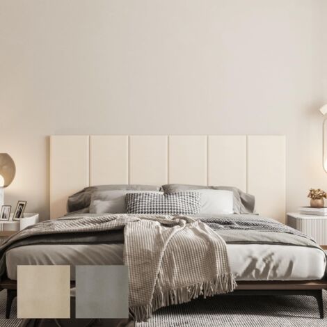 VERCARTPanneau Mural 3D Autocollant - Panneaux muraux et de Plafond en Mousse Souple et Cuir Artificiel, imperméables et faciles à Nettoyer, Absorbant Le Bruit - 6 pièce - 90 × 30 × 3 cm (1/5)