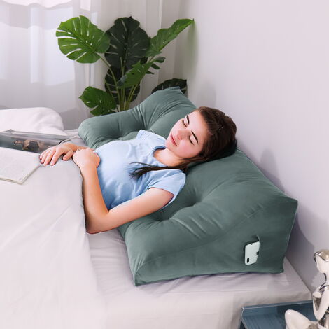 Grand oreiller de lecture d'assistance de lit pour adulte, dossier, coussin  de salon, soutien dorsal