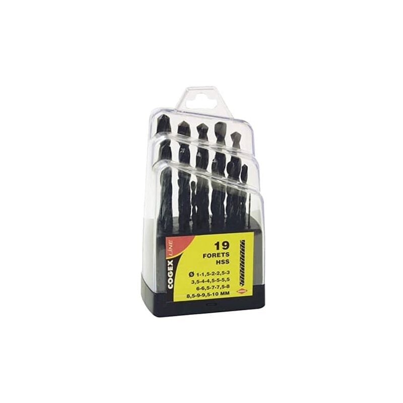 Cogex - foret metaux hss 1 x 10 mm - 19 pièces. Vendu en b -