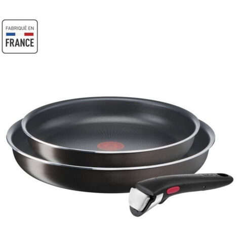 Tefal Ingenio Easy Plus Batterie de Cuisine Noir 3 pièces