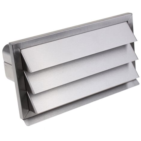 Novy – Clapet de façade inox 906407 – Dimensions 290 x 160 mm – Profondeur raccord 120 mm – Antirefouleur intégré pour hotte