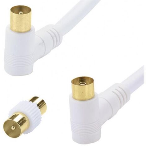 cable tv - 9.52 mm - coudé à 90 degrès - m / f - privilège - 2 mètres + adaptateur - erard 4499