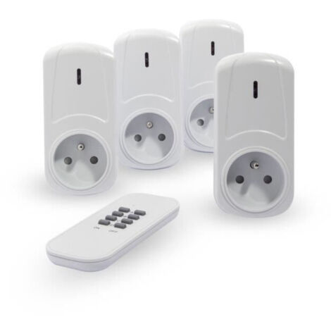 Kit de 4 prises télécommandées on/off – Télécommande 4 canaux – Commande sans fil jusqu'à 25m – Puissance 2000W – Chacon (1/5)