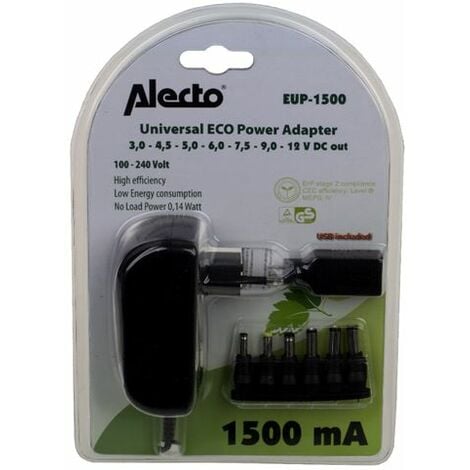 Alecto - adaptateur secteur 1500ma eco eup1500 - eup1500