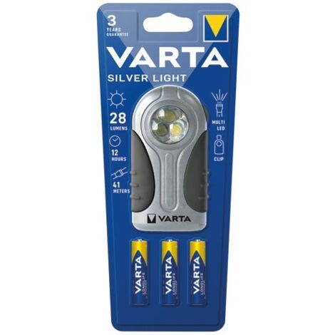 VARTA - Boîtier plat led silver light 3x LR03 incluse blister (1/5)