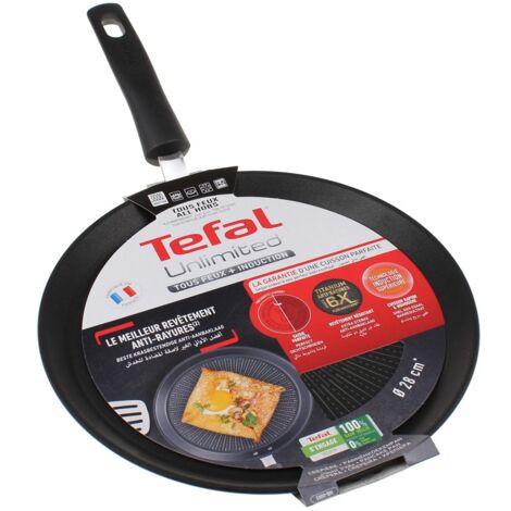 Crêpière 28 cm – Revêtement antiadhésif – Pour crêpes fines et pancakes – Compatible tous feux – Tefal G2553902