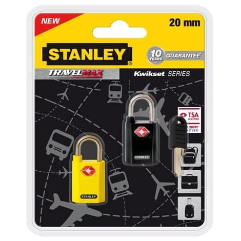 Stanley - combo 2 keyed alike black/yellow 20mm zinc - s742064 -