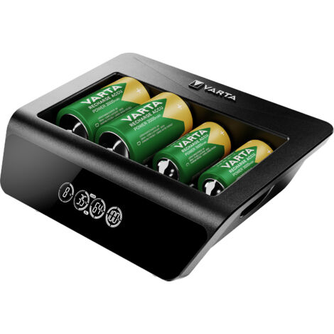 Varta – Chargeur de pile universel – Compatible avec AA, AAA, 9V – Port USB – Tension 5V – Charge rapide et sécurisée