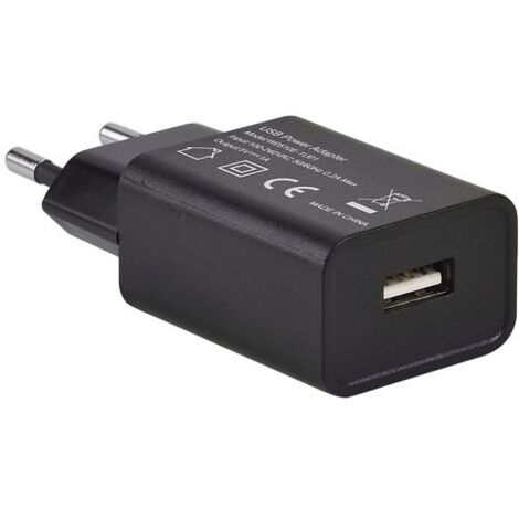 ERARD - Chargeur USB A F - sur secteur 230V - 5V/1A - 5 W - noir mat