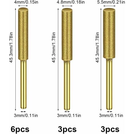 6 PCS lime tronconneuse,lime chaine tronconneuse,affutage chaine de  tronconneuse,Avec 1 poignée, facile à tenir,4,8 mm,adaptées à la  tronçonneuse