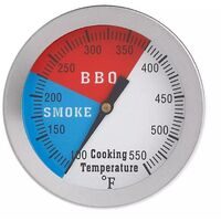 Thermomètre à grille, thermomètre à barbecue en acier inoxydable pour tous  les grils, fumeurs, fumeurs et chariots à gril, affichage à double  température 50-500 / 100-1000