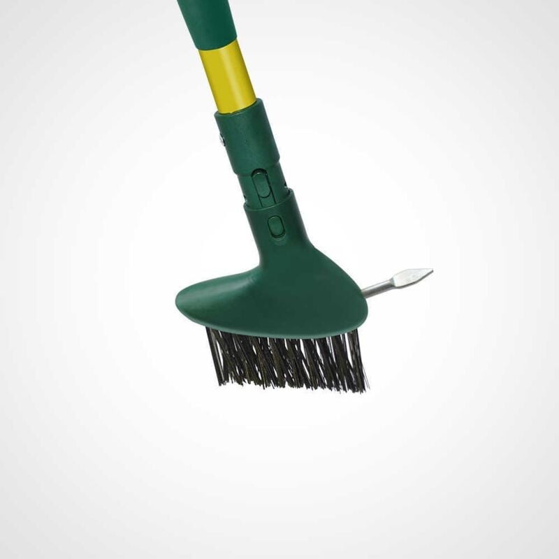 Brosse à joints de dallage GARDIREX, avec crochet grattoir, manche télescopique, pour désincruster sans effort, sans s'abaisser 3